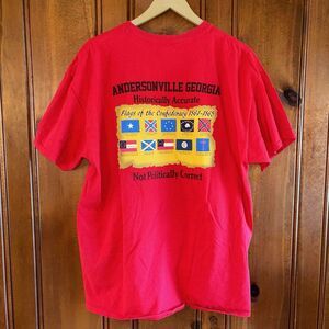 Andersonville Georgia Civil War Flags T-Shirt Mens‎ XL Not Politically Correct